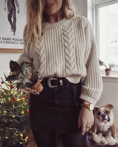 Stylizacje z zimowymi sweterkami