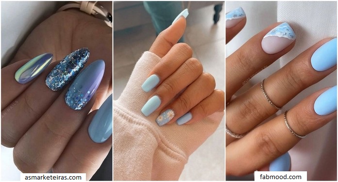 Najpiękniejszy manicure w kolorze niebieskim